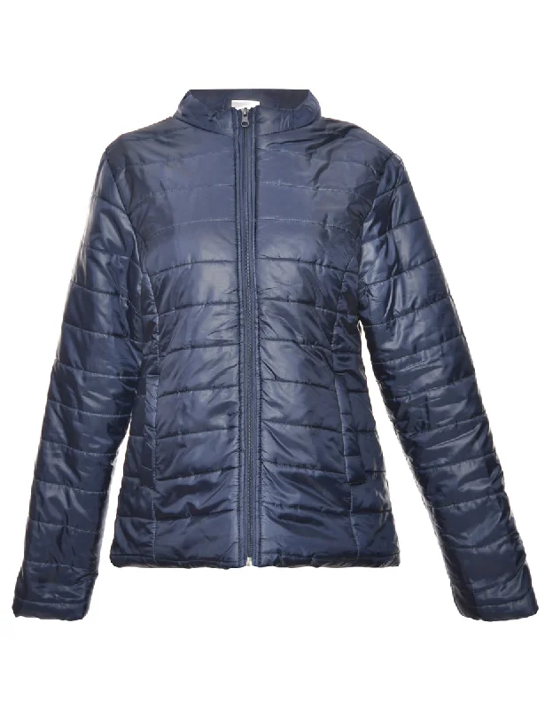 Unbeatable Prices Zip-Front Navy Classic Puffer Jacket - L