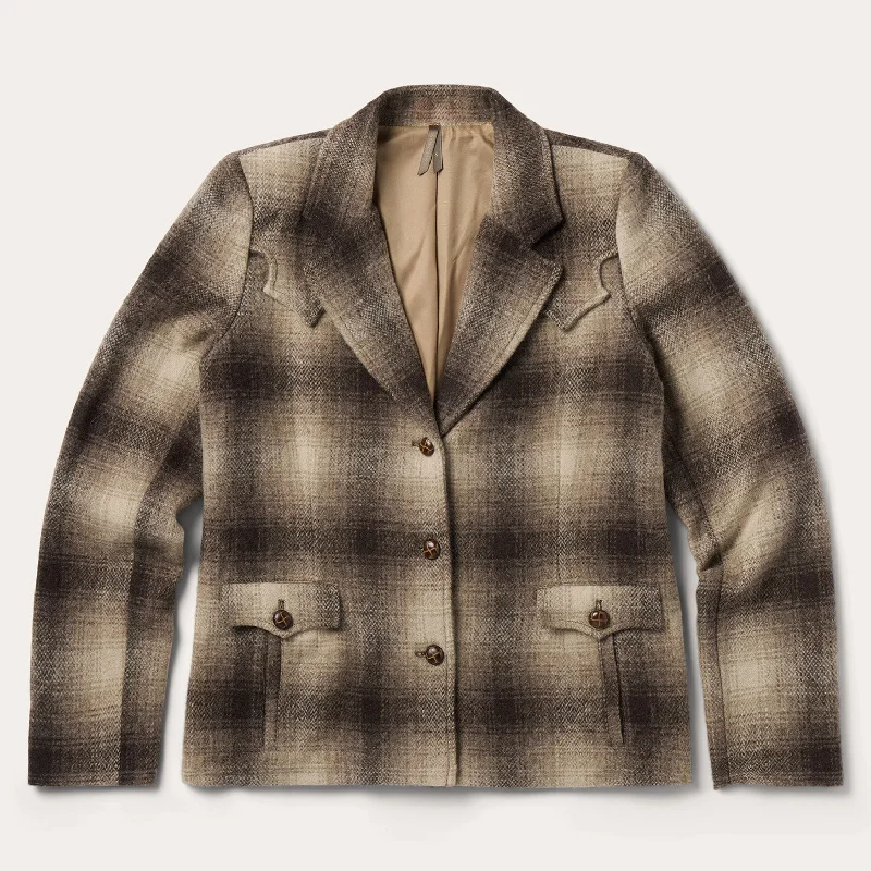 Price Rollback Wool Plaid Western Blazer