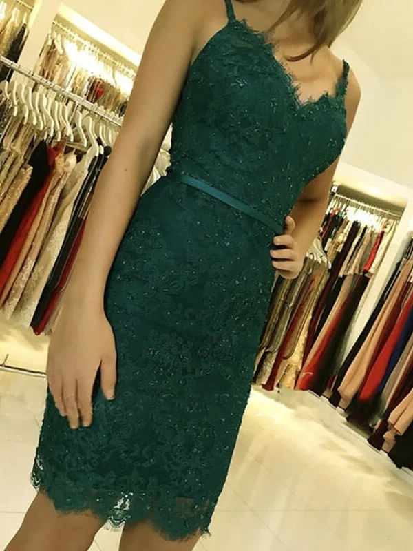 high-waisted dresshigh-waisted dressOpen Back Mermaid Dark Green Lace Short Prom Homecoming Dresses, Dark Green Lace Formal Graduation Evening Dresses SP2241