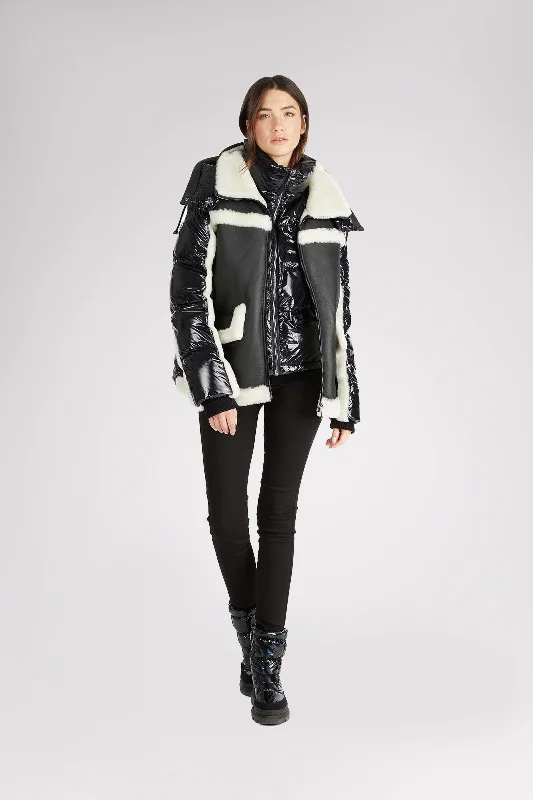 New Deals Danique Women's Luxury 3-in-1 Mixed-Media Puffer