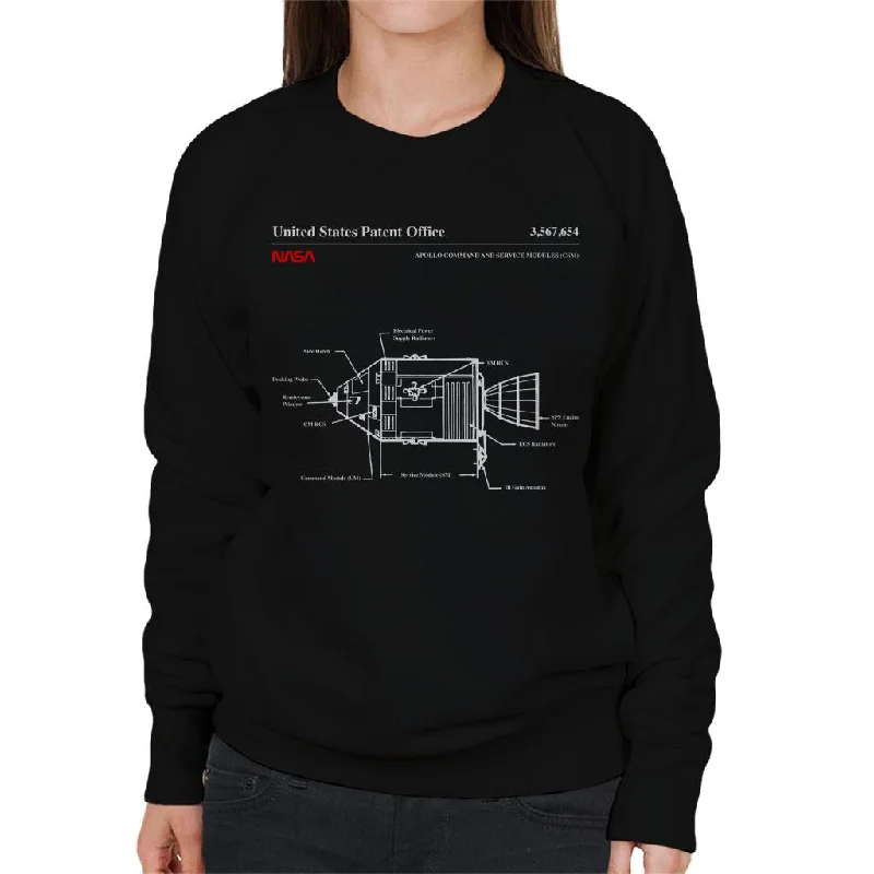 Epic Deals NASA Apollo Command Service Modules Blueprint Women's Sweatshirt