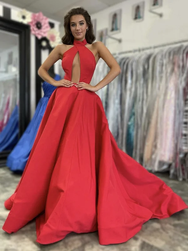 Bargain Prices Unique V Neck Red Satin Long Prom Dresses, Long Red Formal Graduation Evening Dresses SP2211 Bargain Prices Unique V Neck Red Satin Long Prom Dresses, Long Red Formal Graduation Evening Dresses SP2211