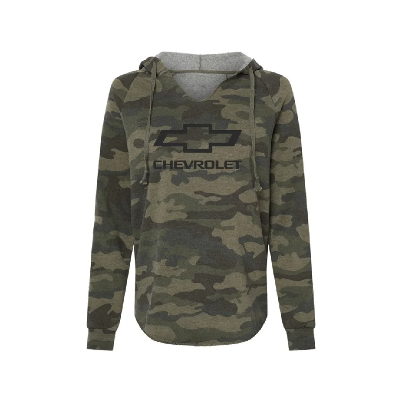 Massive Deals General Motors Chevrolet Bowtie Women’s Lightweight Camo Hoodie Sweatshirt