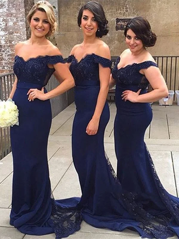 Hot Deal Sweetheart Neck Off Shoulder Mermaid Navy Blue Lace Prom Dresses, Navy Blue Lace Bridesmaid Dress, Formal Dress Hot Deal Sweetheart Neck Off Shoulder Mermaid Navy Blue Lace Prom Dresses, Navy Blue Lace Bridesmaid Dress, Formal Dress