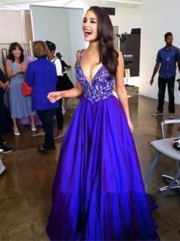 The Best Prices Custom Made A Line V Neck Blue Lace Prom Dresses, Blue Lace Formal Dresses The Best Prices Custom Made A Line V Neck Blue Lace Prom Dresses, Blue Lace Formal Dresses
