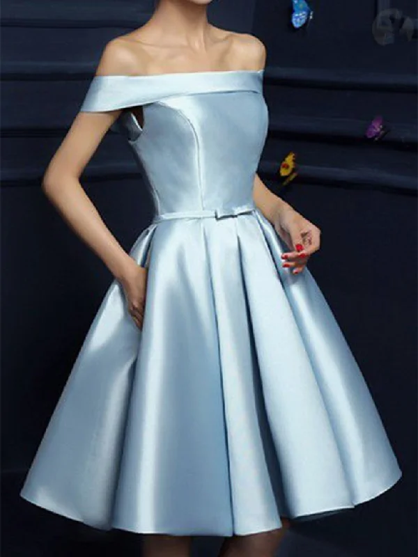 Fantastic Offers Light Blue Off Shoulder Prom Dresses, Short Blue Graduation Dresses, Homecoming Dresses Fantastic Offers Light Blue Off Shoulder Prom Dresses, Short Blue Graduation Dresses, Homecoming Dresses