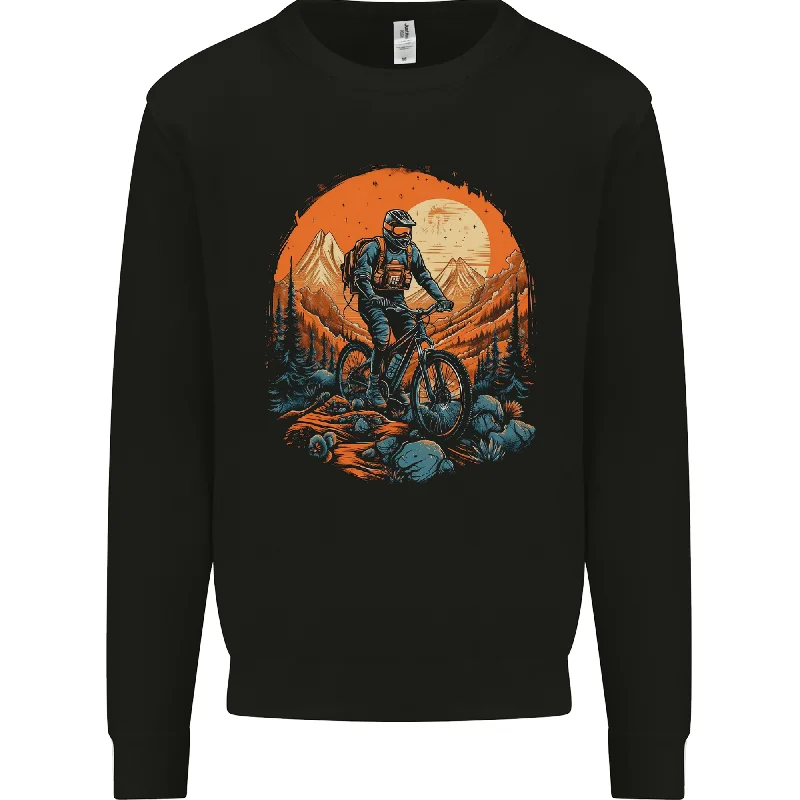Limited Stock A Mountain Biker in the Wilderness Bike MTB Mens Sweatshirt Jumper