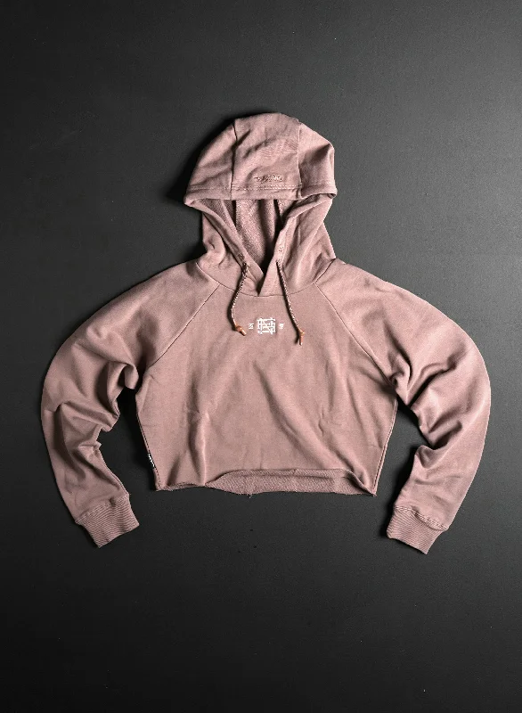 Huge Discounts EMB CROP HOODIE - EARTH