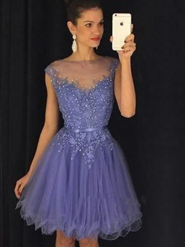 Sneak Peek Sale A Line Round Neck Short Purple Lace Prom Dress, Short Lavender Purple Formal/Homecoming/Graduation Dress Sneak Peek Sale A Line Round Neck Short Purple Lace Prom Dress, Short Lavender Purple Formal/Homecoming/Graduation Dress