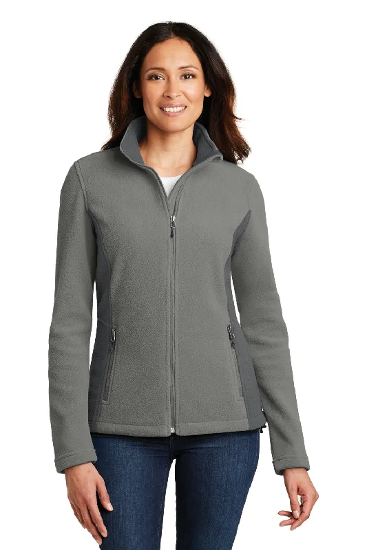 Flash Deals Port Authority Womens Full Zip Fleece Jacket - Deep Smoke Grey/Battleship Grey - Closeout Flash Deals Port Authority Womens Full Zip Fleece Jacket - Deep Smoke Grey/Battleship Grey - Closeout