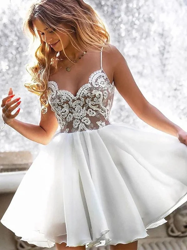 cocktail party dresscocktail party dressV Neck Short White Lace Prom Dresses, White Lace Formal Graduation Homecoming Dresses