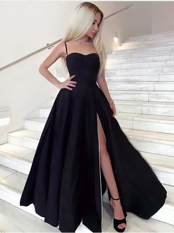 Limited Time Discount Black Sweetheart Neck Long Prom Dresses with High Split, Black Formal Dresses, Evening Dresses Limited Time Discount Black Sweetheart Neck Long Prom Dresses with High Split, Black Formal Dresses, Evening Dresses