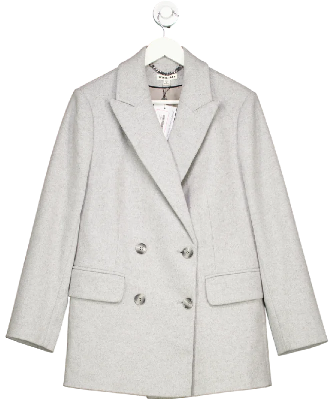 Clearance Sale Whistles Grey Marl Oversized Wool Blazer UK S