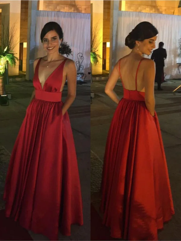 Clearance Items Burgundy A Line Deep V Neck Backless Satin Long Prom Dresses, Burgundy Formal Dresses, Burgundy Bridesmaid Dresses Clearance Items Burgundy A Line Deep V Neck Backless Satin Long Prom Dresses, Burgundy Formal Dresses, Burgundy Bridesmaid Dresses