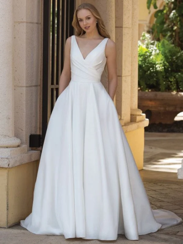 elegant maxi dresselegant maxi dressV Neck Open Back White Satin Long Prom Dresses, V Neck White Formal Dresses, White Evening Dresses SP2573