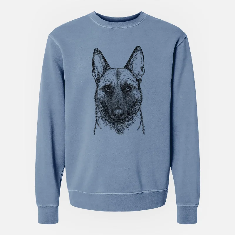 stylish performance hoodieBare Gunther the Belgian Malinois - Unisex Pigment Dyed Crew Sweatshirt