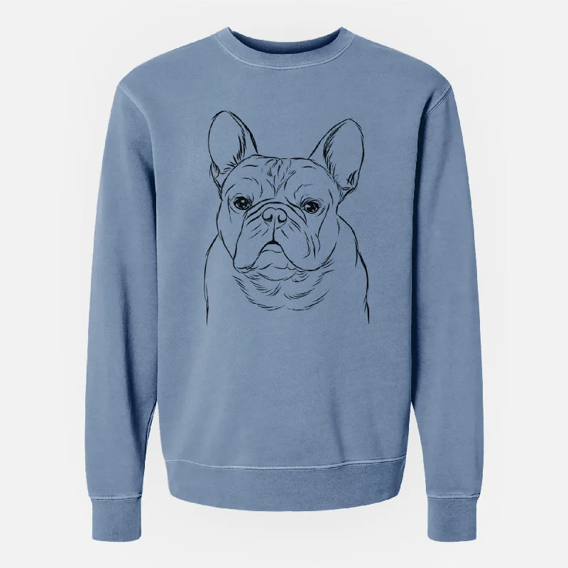 slim fit workout hoodieBare Fudge the French Bulldog - Unisex Pigment Dyed Crew Sweatshirt