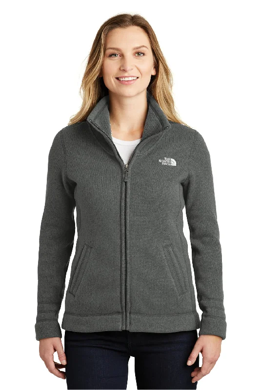 Markdowns The North Face Womens Full Zip Sweater Fleece Jacket - Heather Black