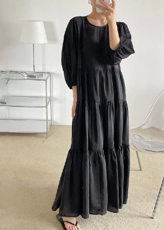 velvet dressvelvet dressPlus Size Black O-Neck Patchwork Backless Cotton Maxi Dress Bracelet Sleeve