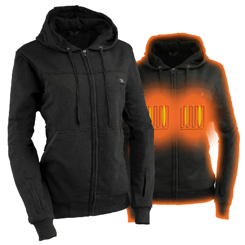 Big Savings Nexgen Heat NXL2717DUAL Tech Women's Black Heated Jacket Sweatshirt Hoodie for Winter Cold Weather w/ Battery