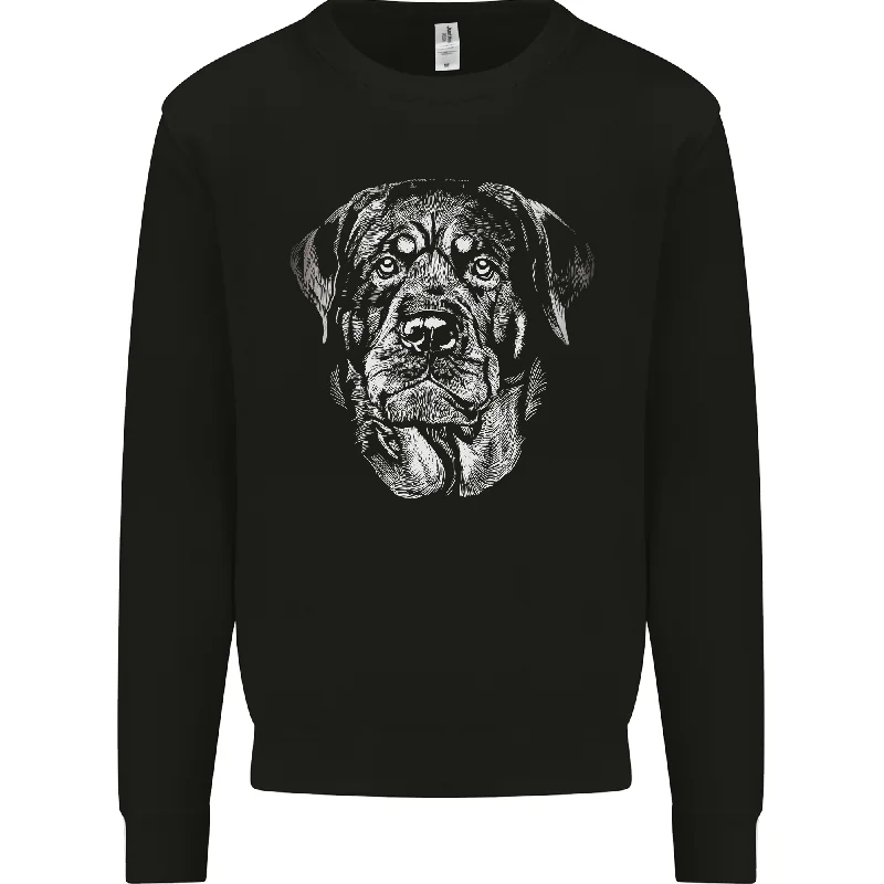 Exclusive Offers A Monochrome Rottweiler Dog Mens Sweatshirt Jumper