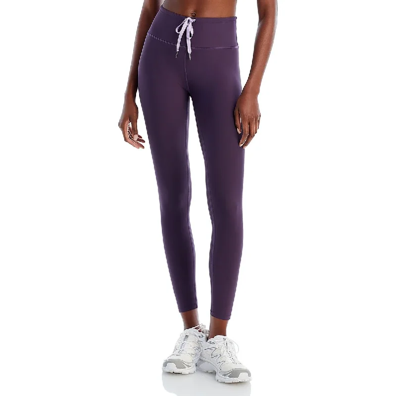 Exclusive Preview Aqua Womens High Rise Drawcord Athletic Leggings