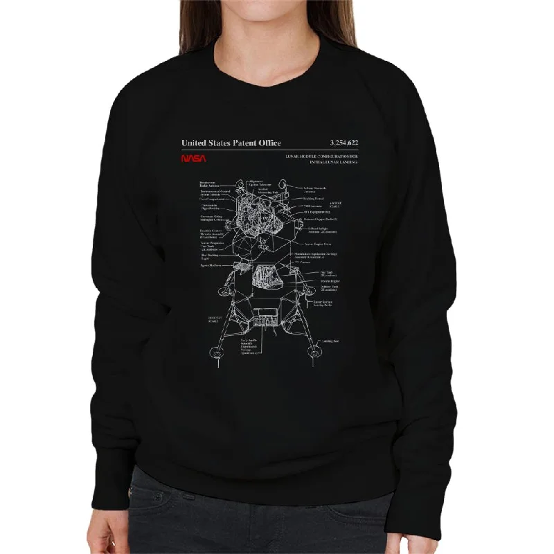 Great Deals NASA Lunar Module Landing Blueprint Women's Sweatshirt