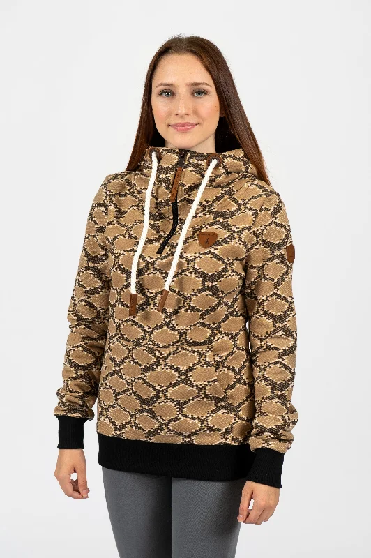 Act Fast Taylor Snake Neutral/Black Half-Zip Hoodie