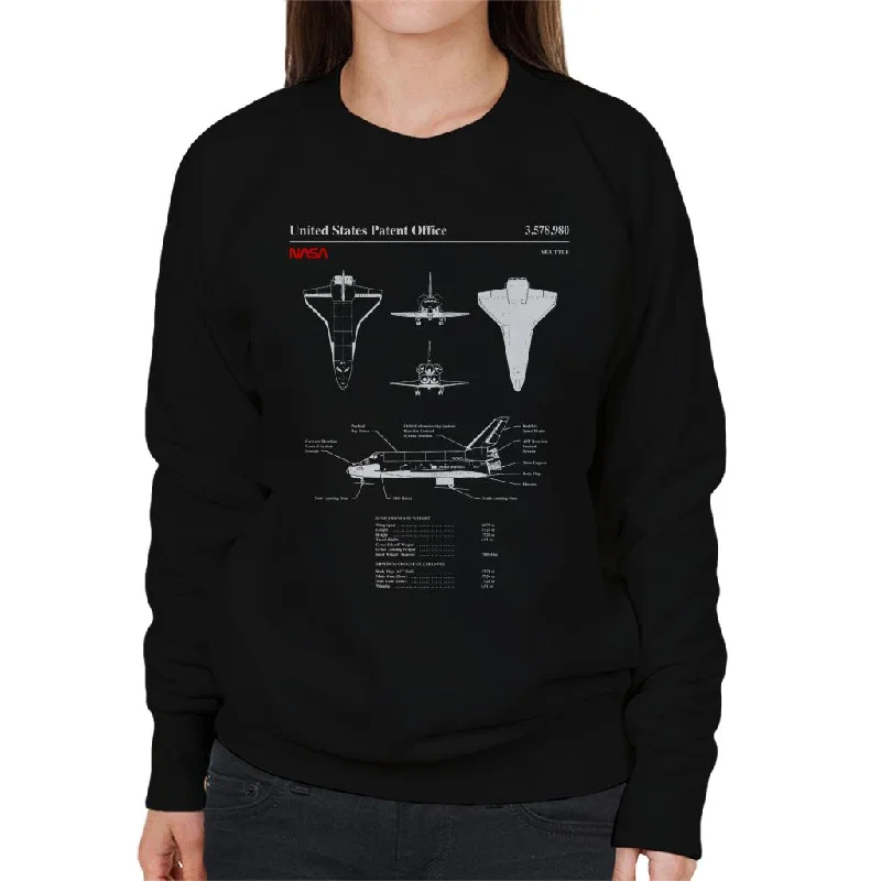 Reduced Prices NASA Shuttle Dimensions And Weight Blueprint Women's Sweatshirt