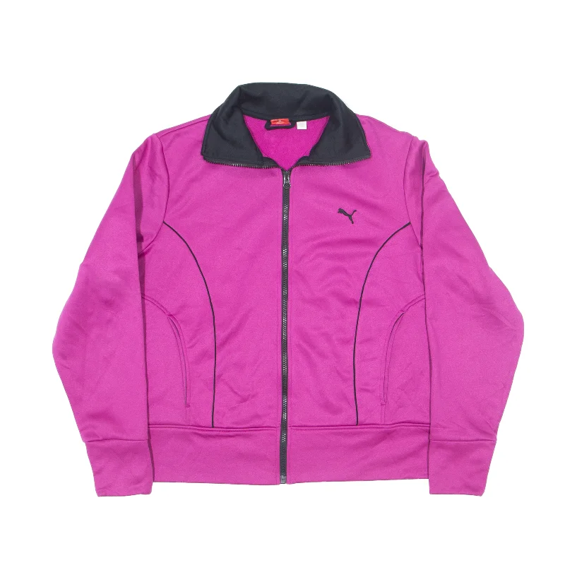 Daily Deals PUMA Fleece Lined Track Jacket Pink Womens UK 16