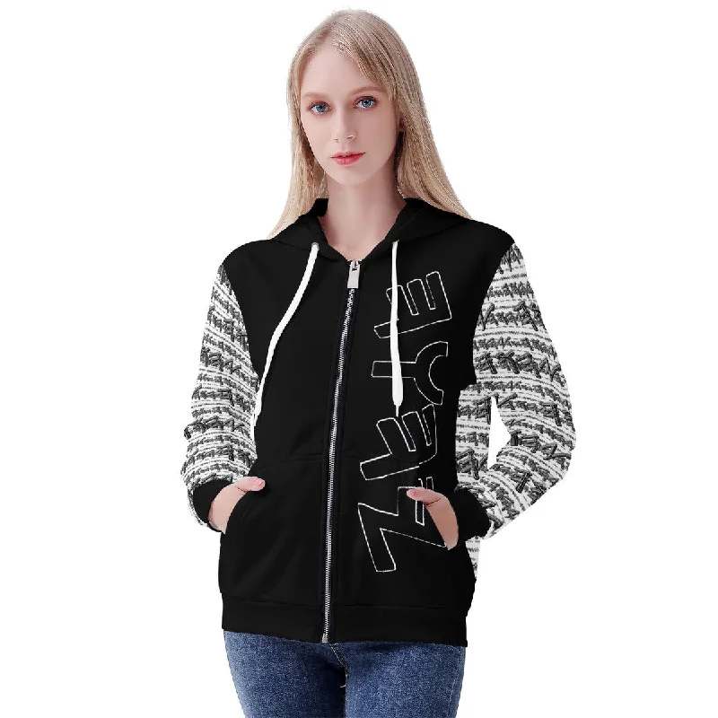Doorbuster Deal Most High God - Yahuah 01-01 White Ladies Designer Full Zip Hoodie