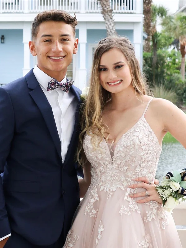 Midnight Sale A Line V Neck Open Back Dusty Pink Lace Long Prom Dresses, Dusty Pink Lace Long Formal Evening Dresses, Pink Wedding Dresses Midnight Sale A Line V Neck Open Back Dusty Pink Lace Long Prom Dresses, Dusty Pink Lace Long Formal Evening Dresses, Pink Wedding Dresses