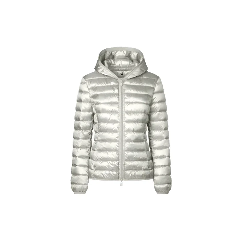 Factory Direct Sale Woman's Alexis Hooded Puffer Jacket in Off White