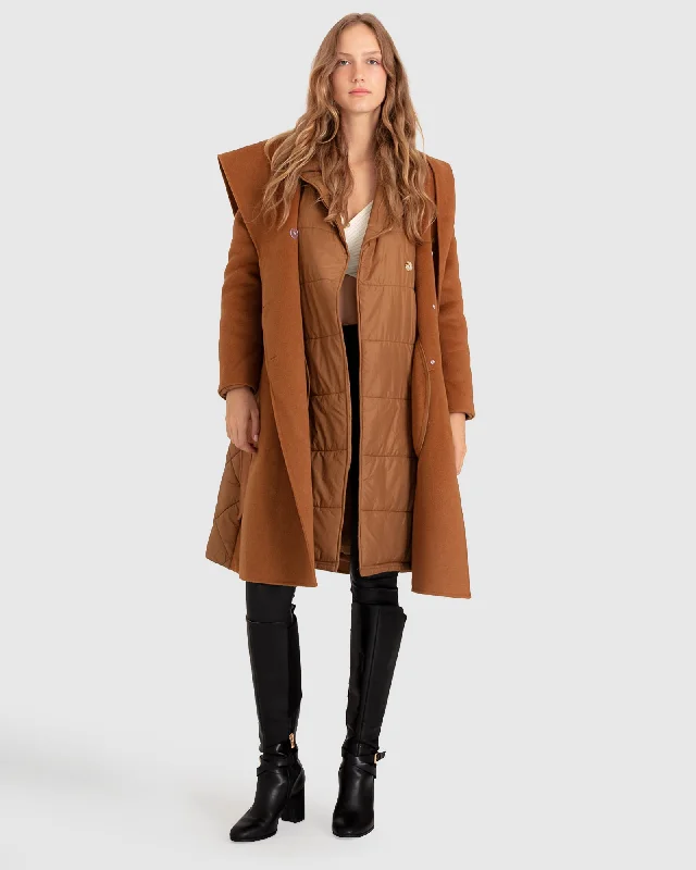 Stock Clearance Walk Me Home Convertible Coat - Camel