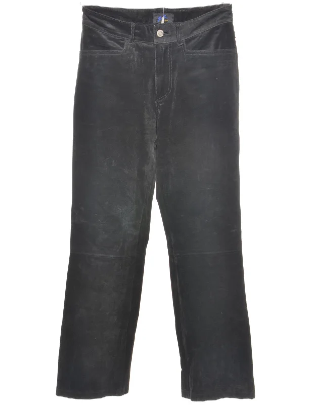 Quick Sale Suede Black Trousers - W28 L28
