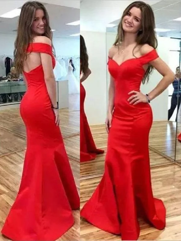 Savings Alert Off Shoulder Mermaid Red Prom Dresses, Red Off Shoulder Graduation Dresses, Formal Dresses Savings Alert Off Shoulder Mermaid Red Prom Dresses, Red Off Shoulder Graduation Dresses, Formal Dresses
