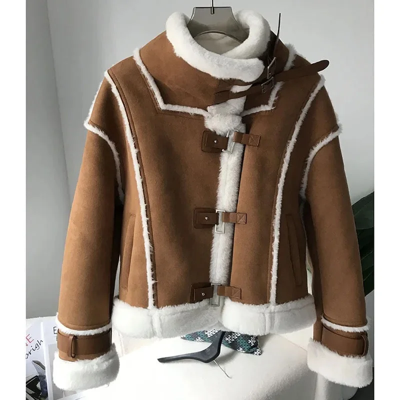 Lowest Prices Luxurious Women's Genuine Sheepskin Coat