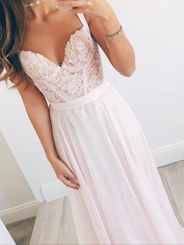 trendy mini dresstrendy mini dressA Line Sweetheart Neck Light Pink Long Lace Prom Dress, Light Pink Lace Formal Dress, Bridesmaid Dress