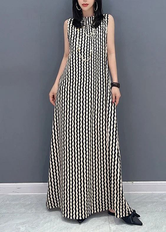 casual knit dresscasual knit dressSlim Fit Stand Collar Striped Tie Waist Maxi Dress Summer