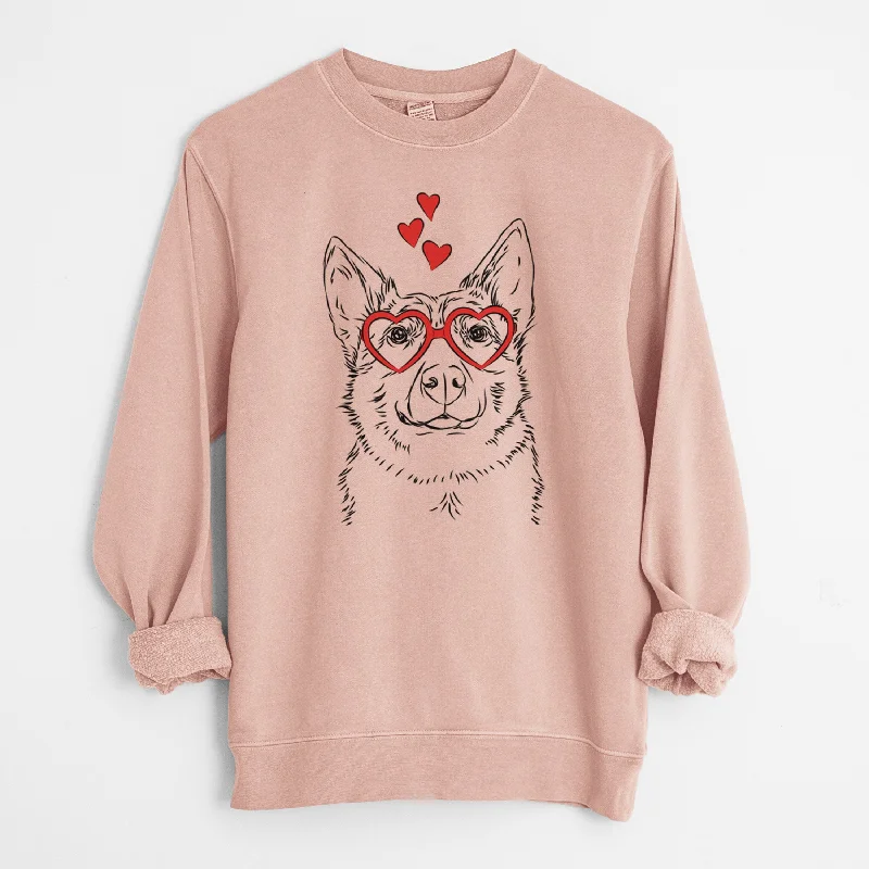 pullover workout hoodieValentine Austin the Heeler - Unisex Pigment Dyed Crew Sweatshirt