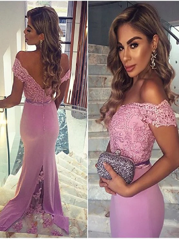 Can't Miss Custom Made Off Shoulder Mermaid Lace Prom Dresses, Mermaid Lace Formal Dresses, Off Shoulder Bridesmaid Dresses Can't Miss Custom Made Off Shoulder Mermaid Lace Prom Dresses, Mermaid Lace Formal Dresses, Off Shoulder Bridesmaid Dresses