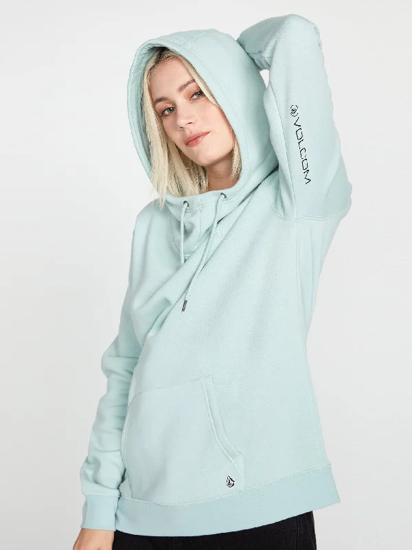 Discount Deals Walk It Out High Neck Hoodie - Stone Blue