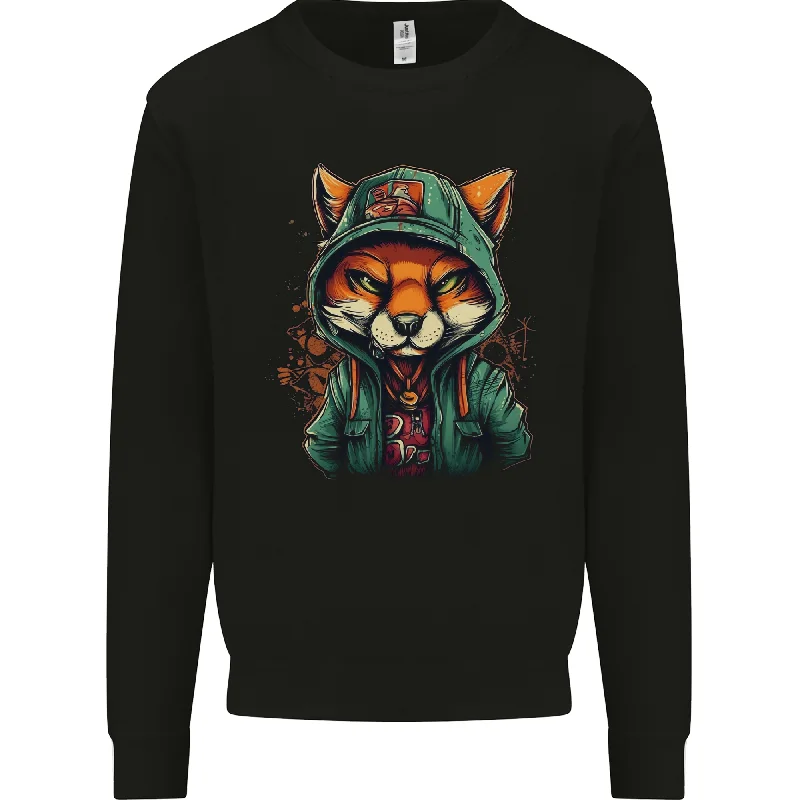 Year-End Sale A Mischievous Fox Mens Sweatshirt Jumper