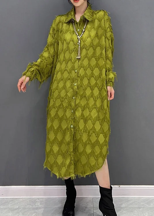 puff sleeve dresspuff sleeve dressBohemian Green Peter Pan Collar Tasseled Maxi Dresses Fall