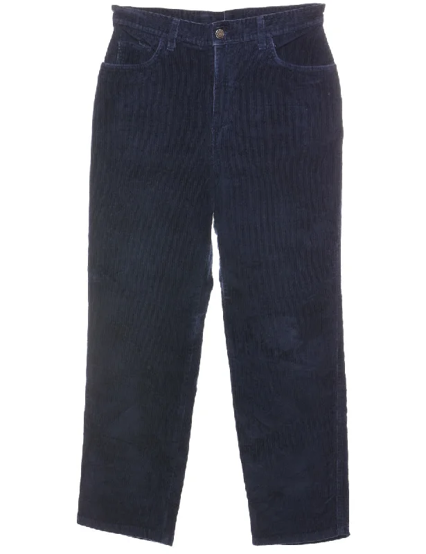 Limited Quantity Navy Corduroy Straight-Fit Trousers - W30 L27