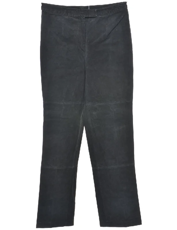 TIME-Limited Offer Black Suede Tapered Trousers - W29 L29