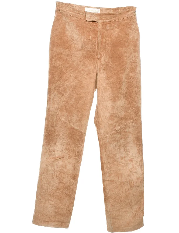 Early Access Light Brown Suede Trousers - W30 L30