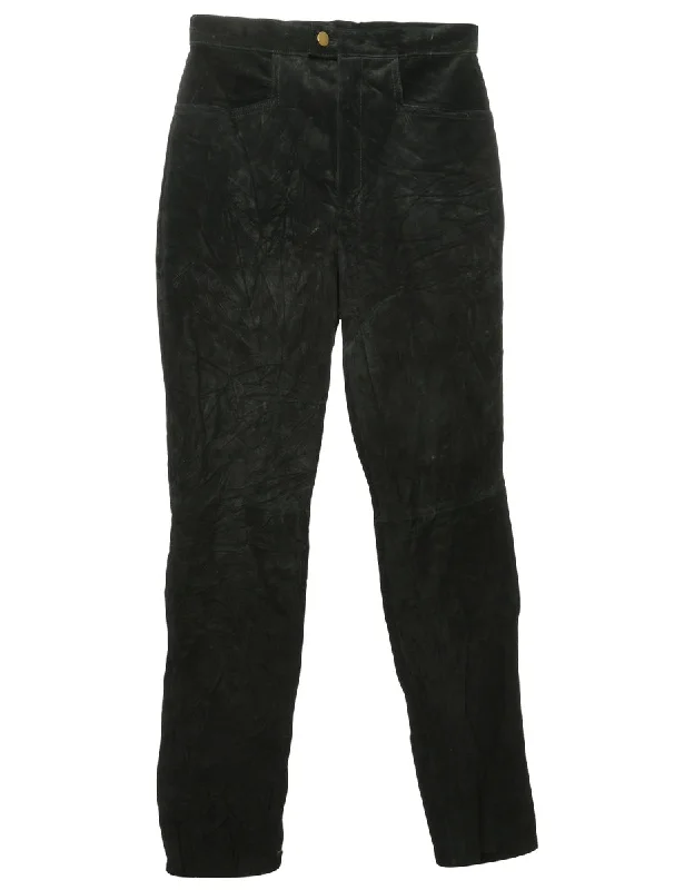 Price Break Black Suede Trousers - W28 L35