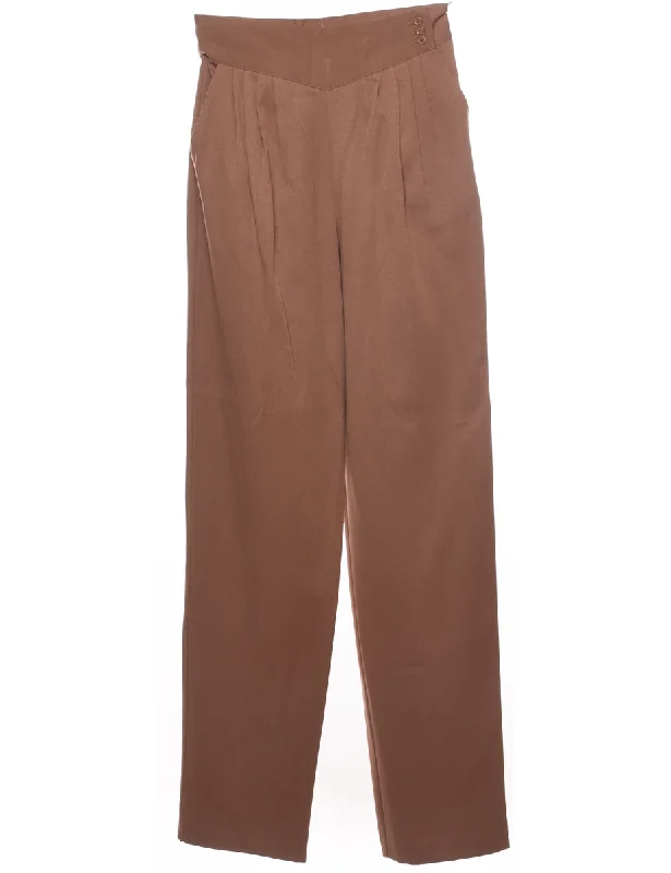 Deal Zone High Waist Light Brown Trousers - W27 L35