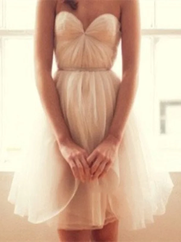 Huge Discounts Custom Made A Line Sweetheart Neck Short Prom Dresses, Ivory Homecoming/Graduation Dresses